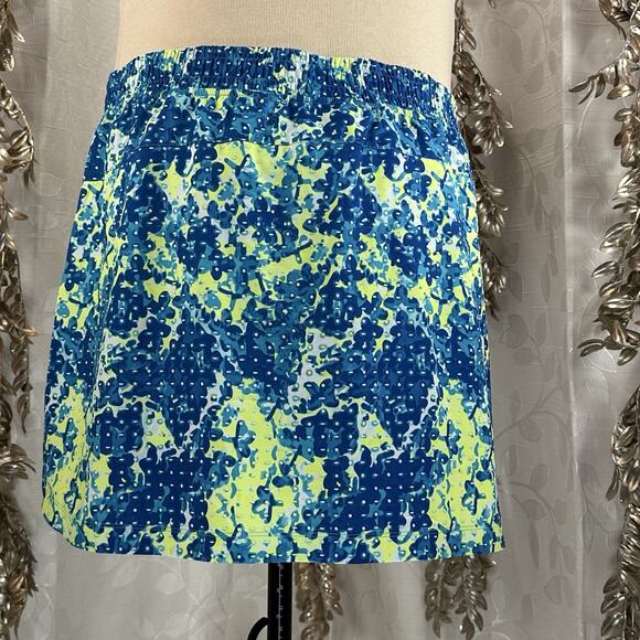 Slazenger XXL Plus Size Golf‎ Skort Blue Yellow Print Pockets Activewear Resort - Picture 5 of 12